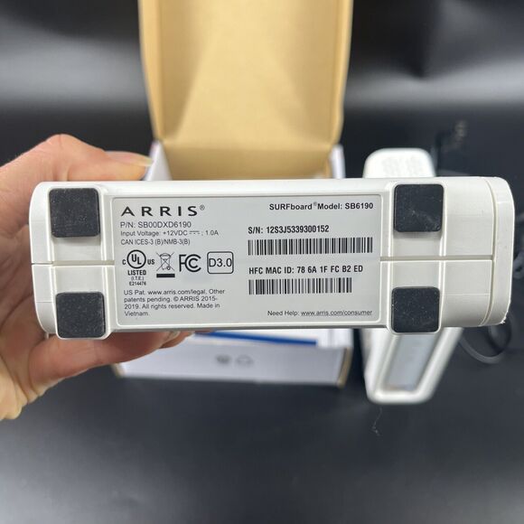 ARRIS SURFboard SB6190 Cable Modem 32 x 8 Gigabit DOCSIS 3.0 White with box - Picture 10 of 16